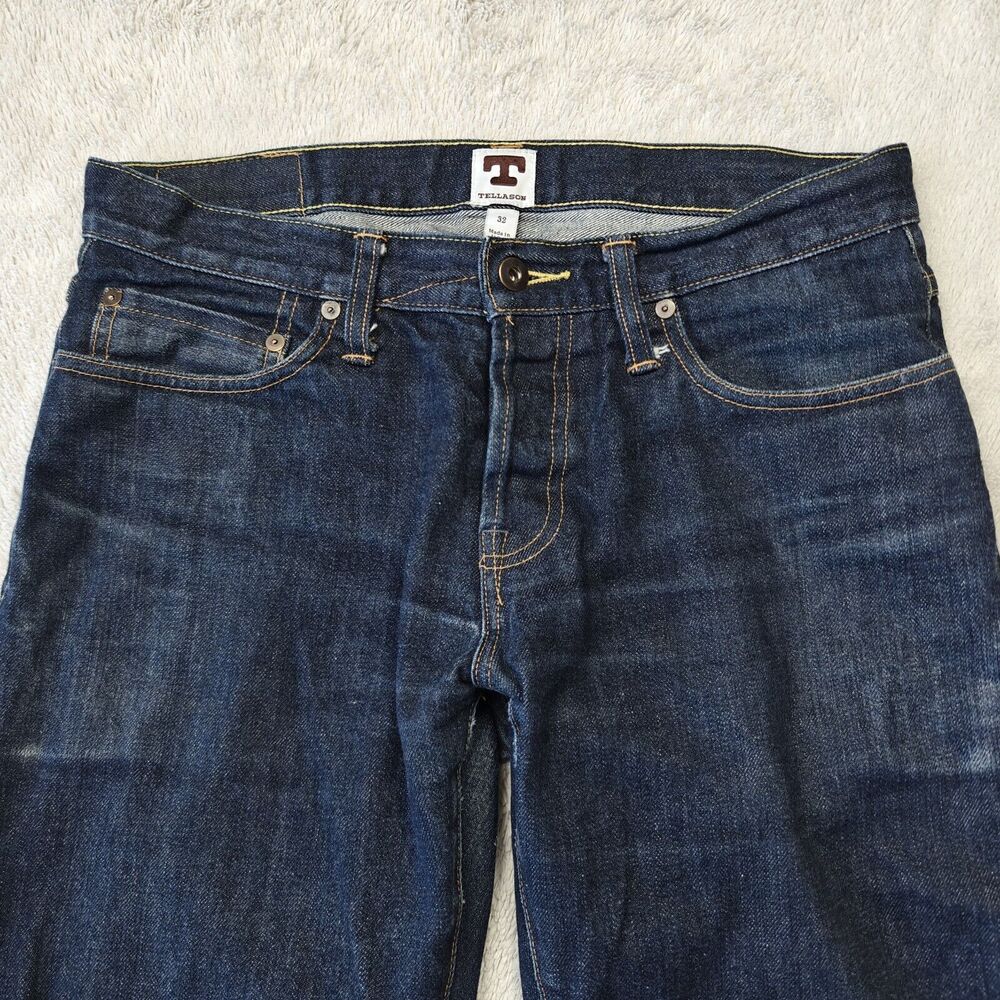Tellason Dark Blue Straight Men Jeans - Picture 3 of 14